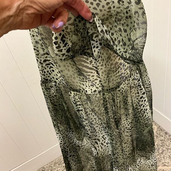 Vintage Susan Miller Women's One Size Grey White Animal Print Swim Cover up - Picture 10 of 12